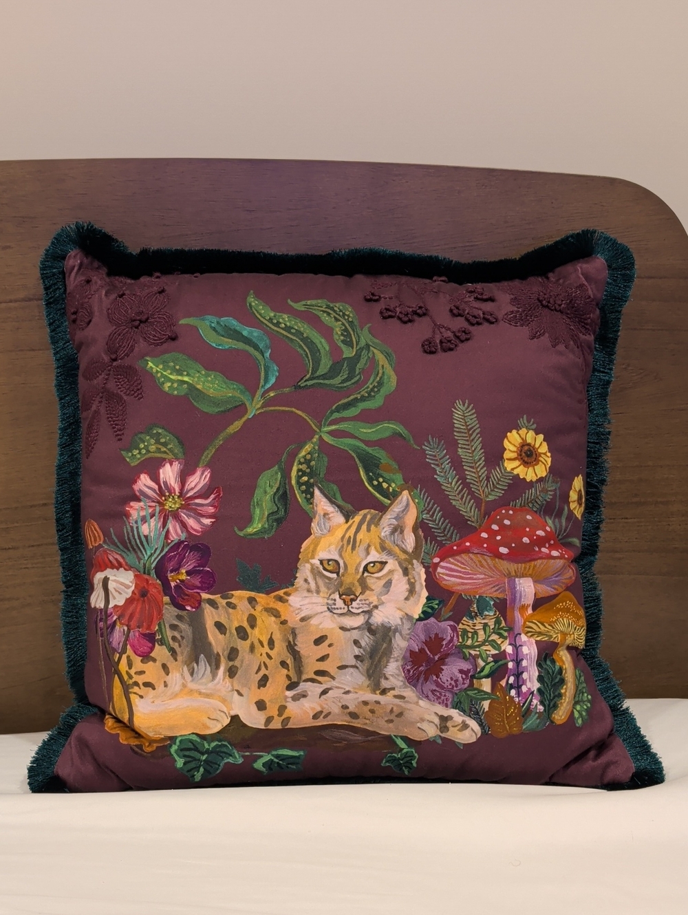 Nathalie lete Anthropologie Throw Pillow Plum Lynx Tassel Designer